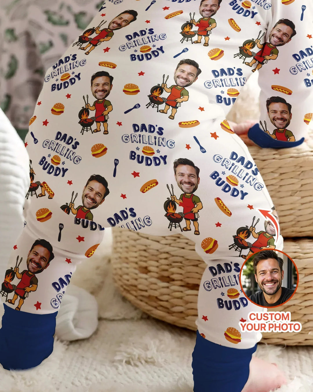 Gerippte Babykleidung mit individuellem Foto - Weich &amp; Skizzenhaft