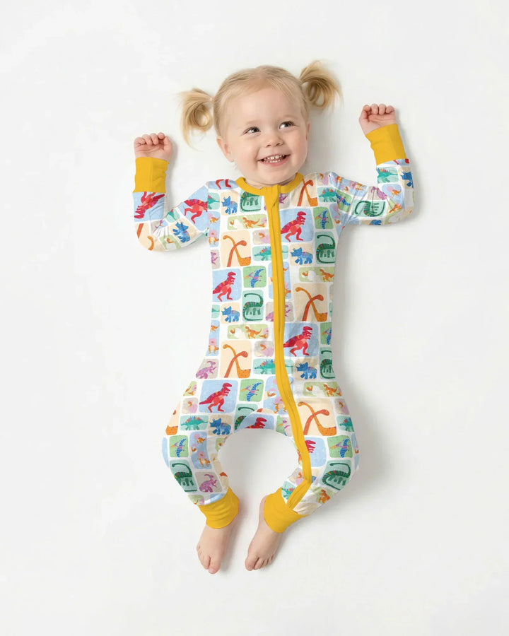 Rainbow Dino Friends Family Matching Bamboo Convertible Zippy