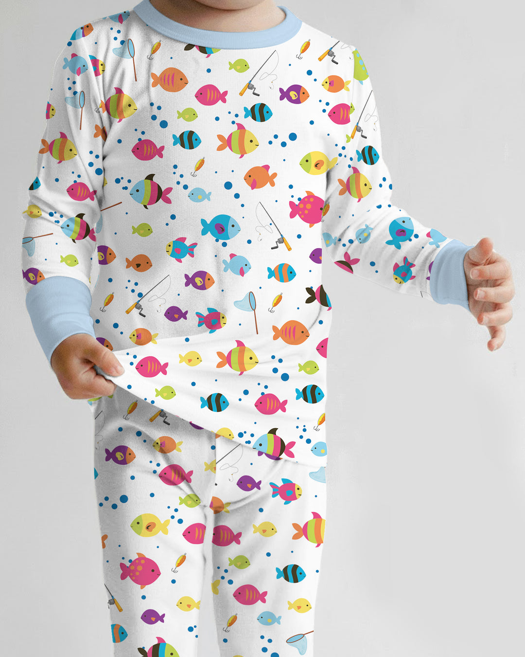 Zweiteiliges Langarm-Pyjama-Set mit Sommerfrüchten