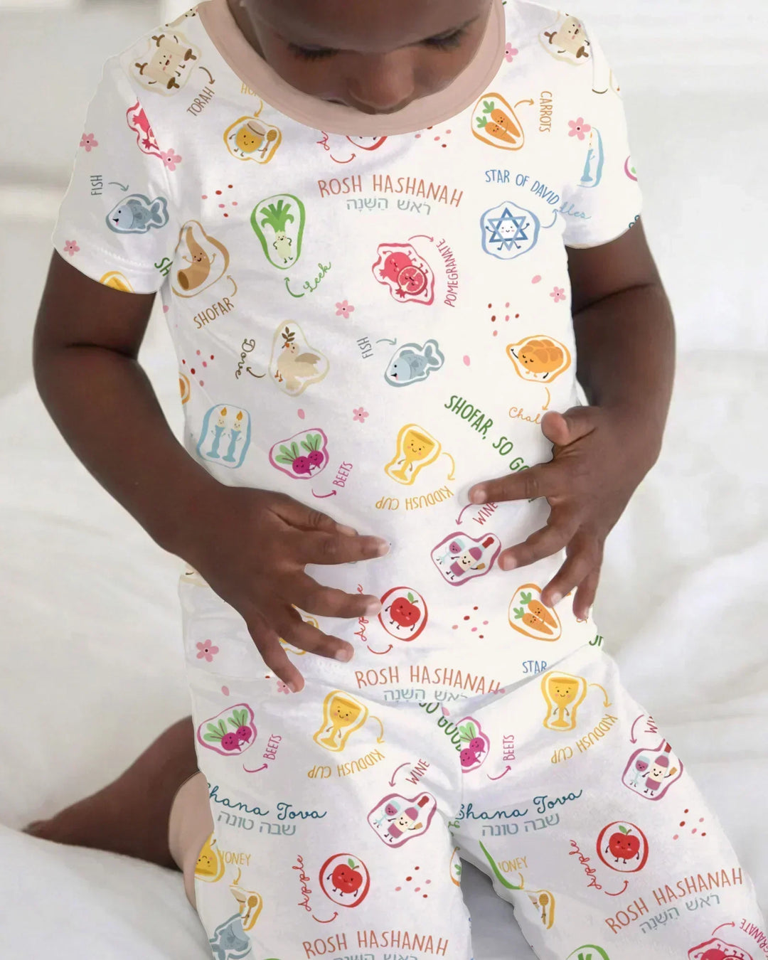 Zweiteiliges, kurzärmliges Pyjama-Set mit Marienkäfern
