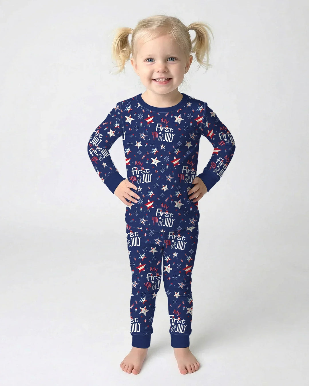 Zweiteiliges Langarm-Pyjama-Set mit Sommerfrüchten