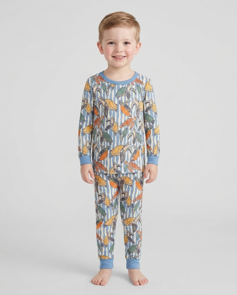 Zweiteiliges Langarm-Pyjama-Set mit Sommerfrüchten