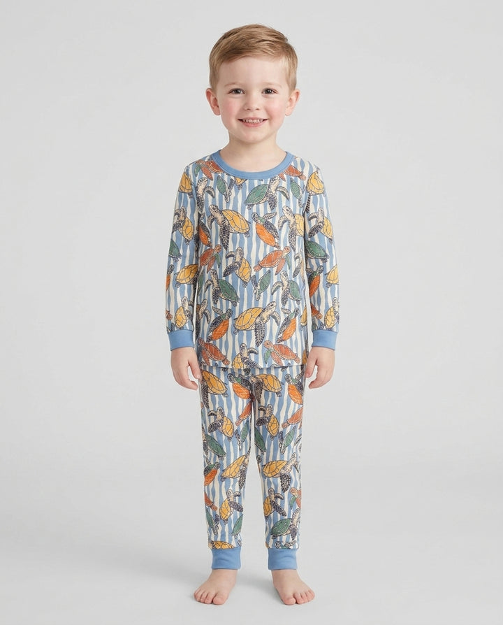 Zweiteiliges Langarm-Pyjama-Set mit Sommerfrüchten