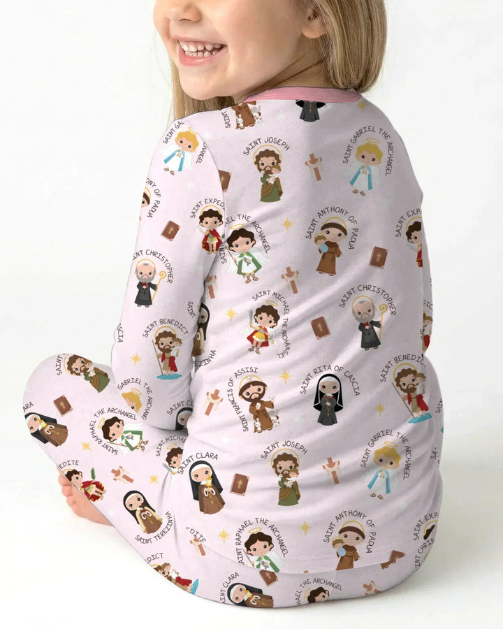 Saints in the Clouds Bamboo Two Piece Long Sleeve Pajama Set