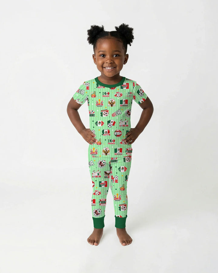 Zweiteiliges, kurzärmliges Pyjama-Set mit Marienkäfern