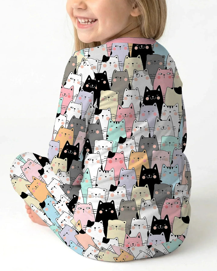 Zweiteiliges Langarm-Pyjama-Set mit Sommerfrüchten