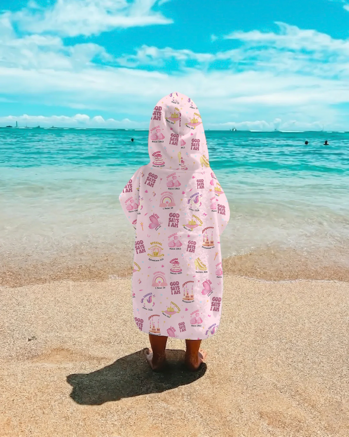 Gott sagt, ich bin ein Mädchen Bambus-Schwimmponcho