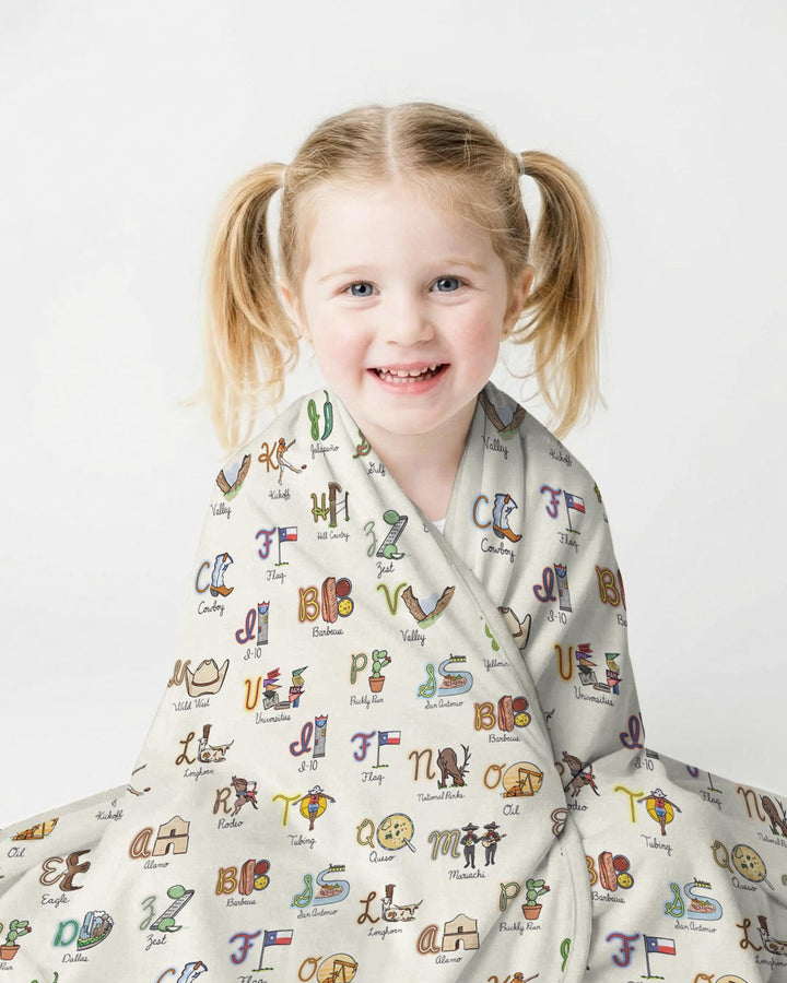 Texas Alphabet Bamboo Blanket