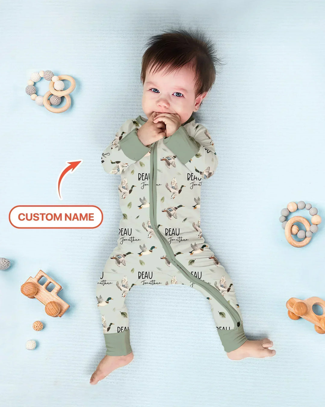 Gerippte Babykleidung mit individuellem Foto - Weich &amp; Skizzenhaft