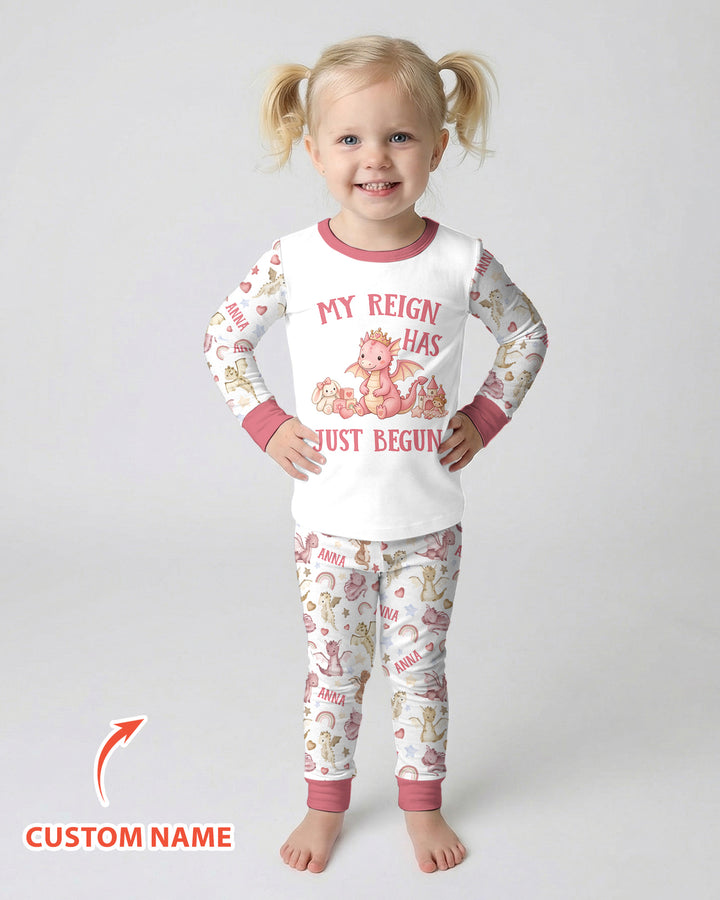 My Reign Has Just Begun Custom Name Bamboo Two Piece Long Sleeve Pajama Set