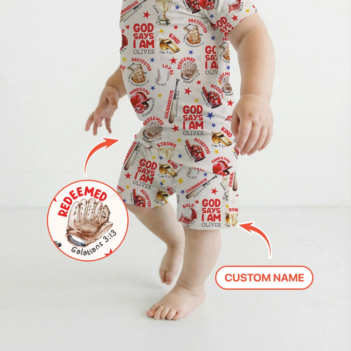 Zweiteiliges Pyjama-Set mit kurzen Ärmeln und Shorts im Sommer-Design