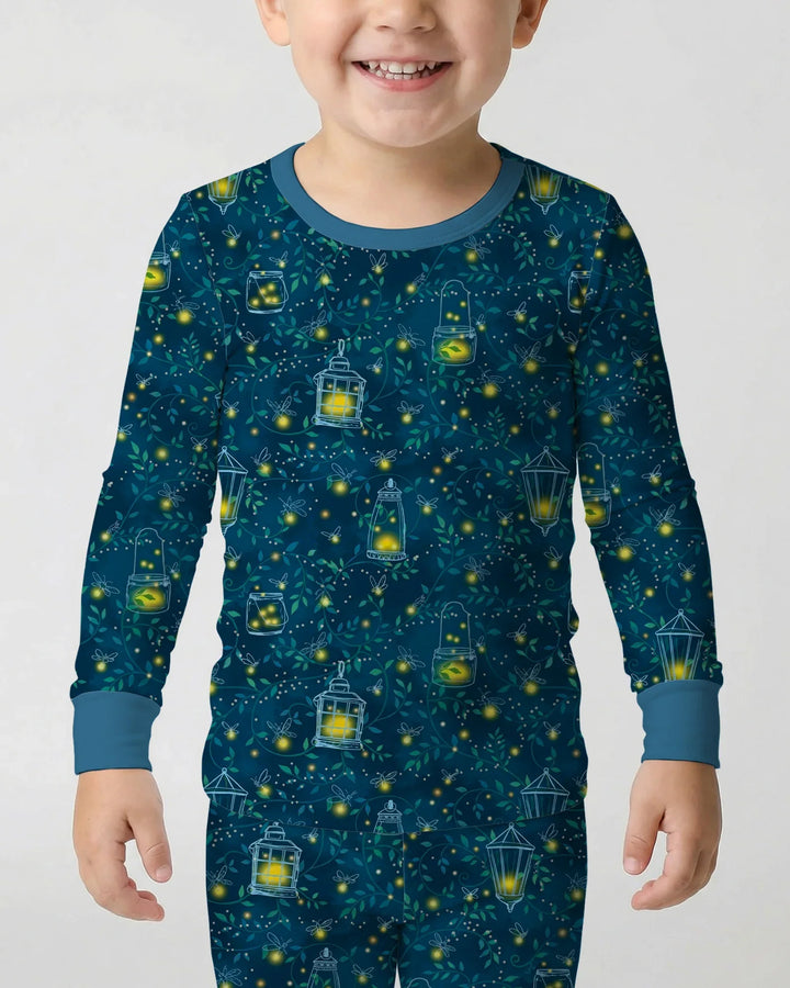 Zweiteiliges Langarm-Pyjama-Set mit Sommerfrüchten