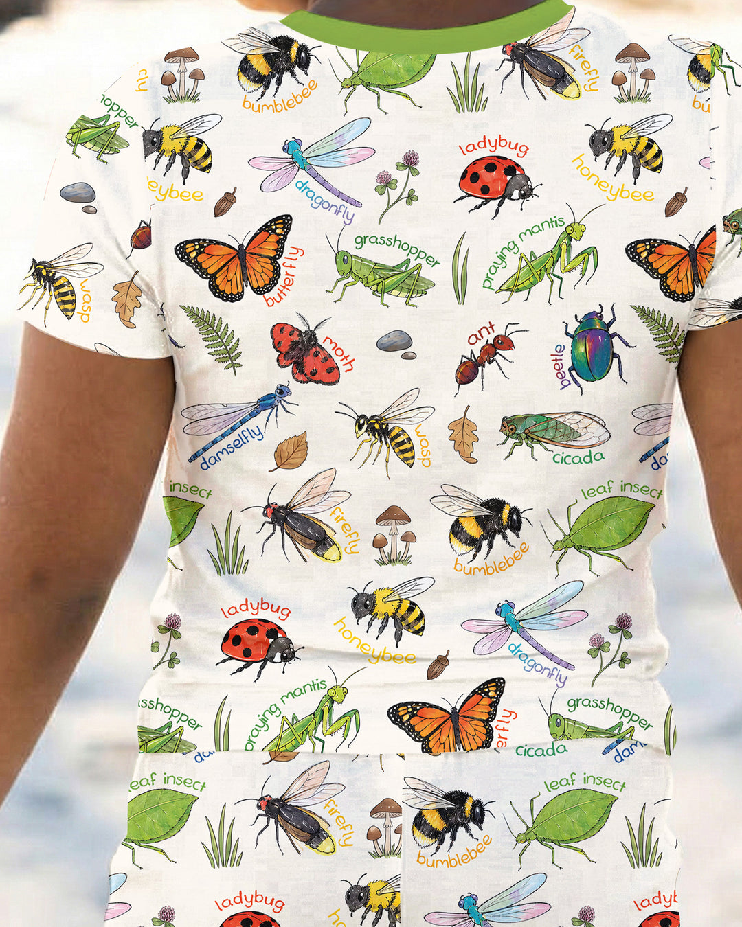 Zweiteiliges, kurzärmliges Pyjama-Set mit Marienkäfern