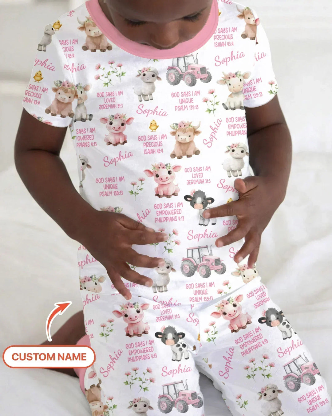 Zweiteiliges, kurzärmliges Pyjama-Set mit Marienkäfern