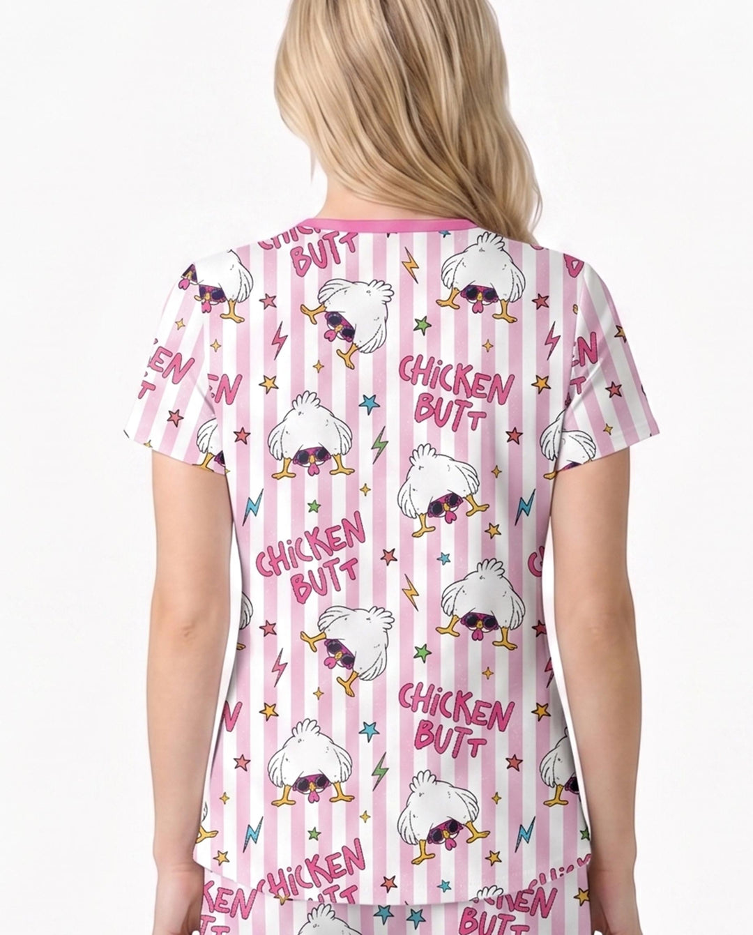 Guess What? Chicken Butt! Bamboo Women Short Sleeve Short Pajama Set