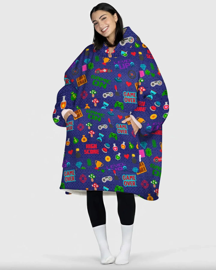 Gamer-Modus An Passender Familien-Bambus-Decken-Hoodie