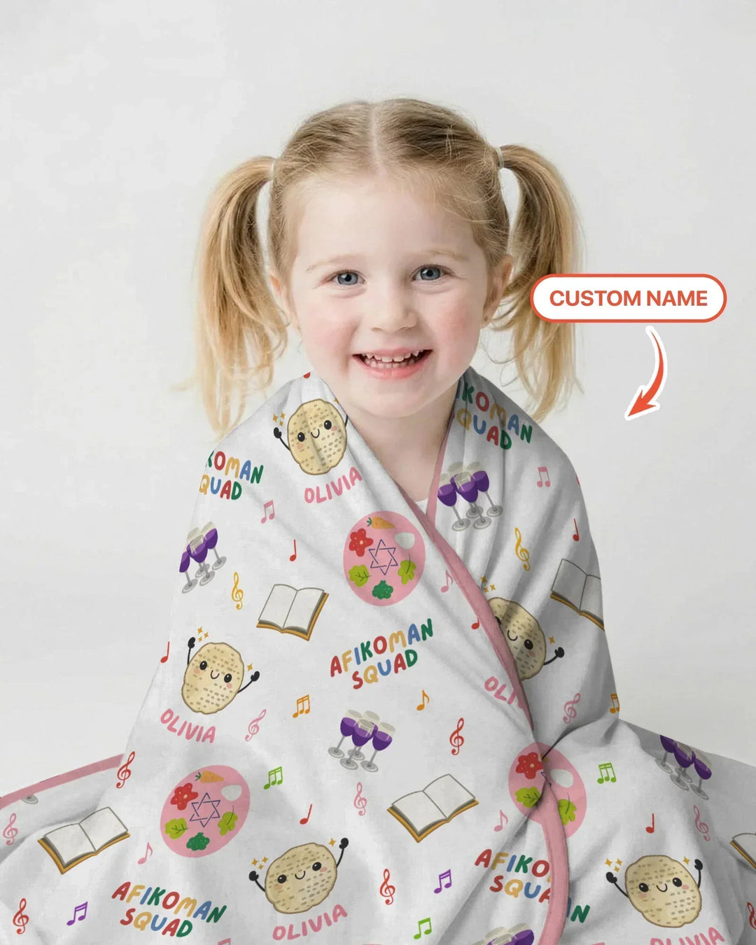 Custom Name Passover Afikoman Squad Bamboo Blanket