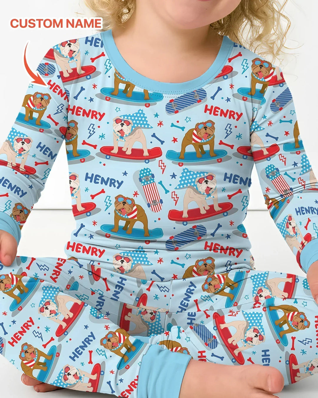 Zweiteiliges Langarm-Pyjama-Set mit Sommerfrüchten