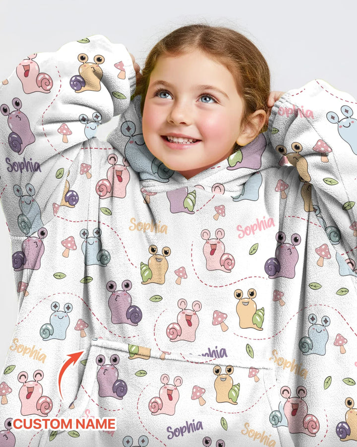 Personalisierbare Decken-Hoodie aus Bambus „Snailed it!“