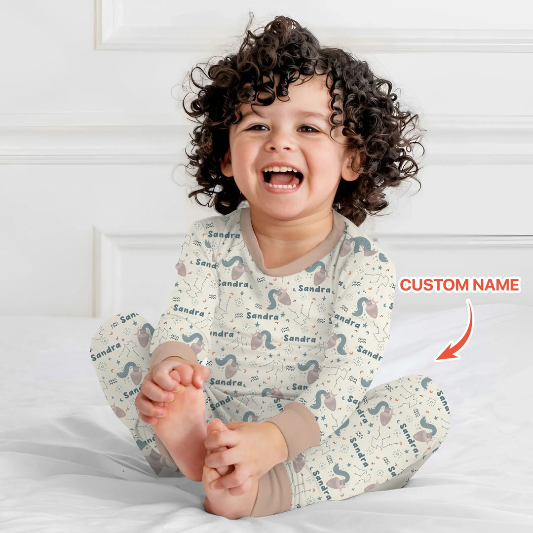 Zweiteiliges Langarm-Pyjama-Set mit Sommerfrüchten