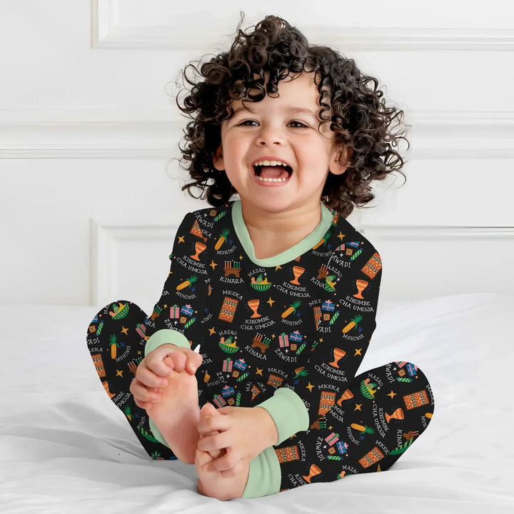 Kwanzaa Spirit Bamboo Two Piece Long Sleeve Pajama Set