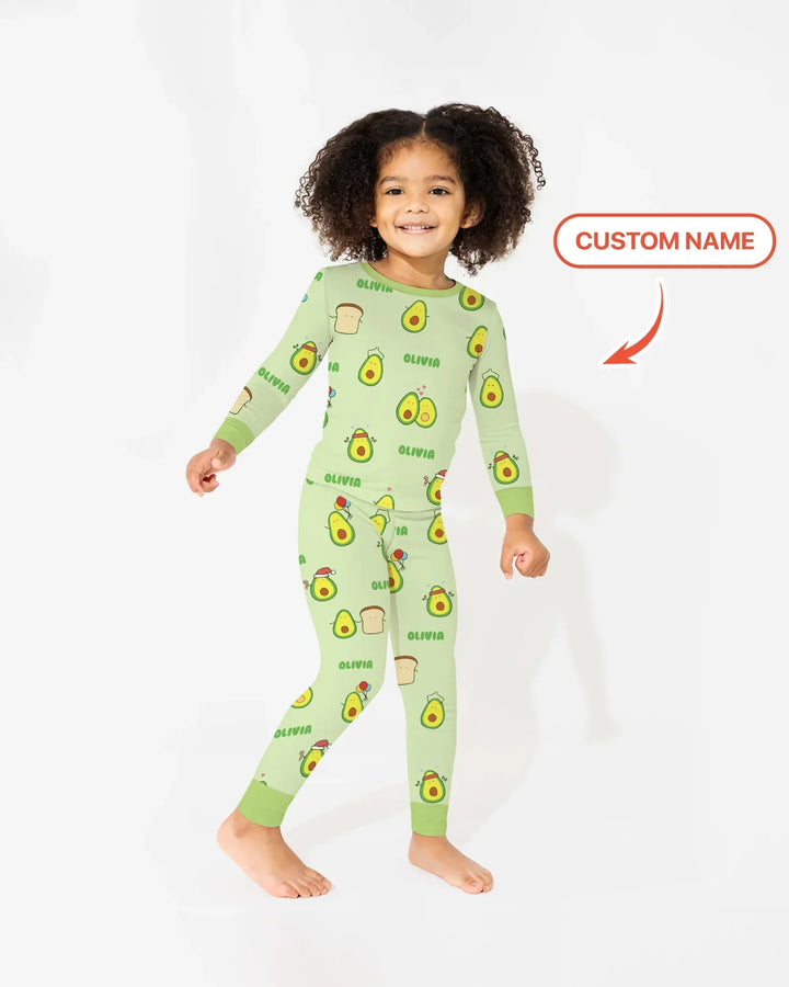Zweiteiliges Langarm-Pyjama-Set mit Sommerfrüchten