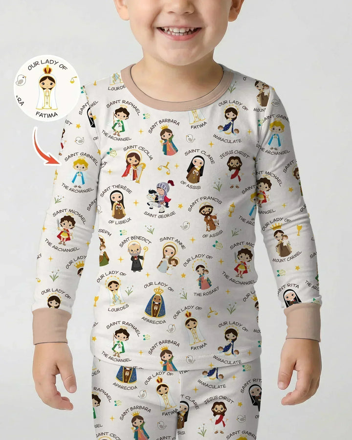 Zweiteiliges Langarm-Pyjama-Set mit Sommerfrüchten