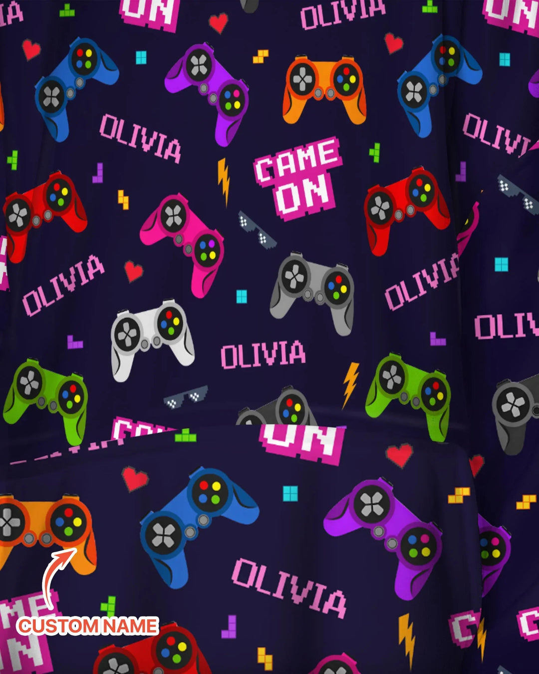 Custom Name Game On Family Matching Bamboo Blanket Hoodie