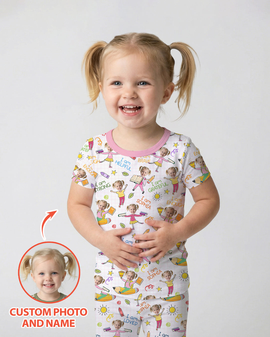 Zweiteiliges, kurzärmliges Pyjama-Set mit Marienkäfern