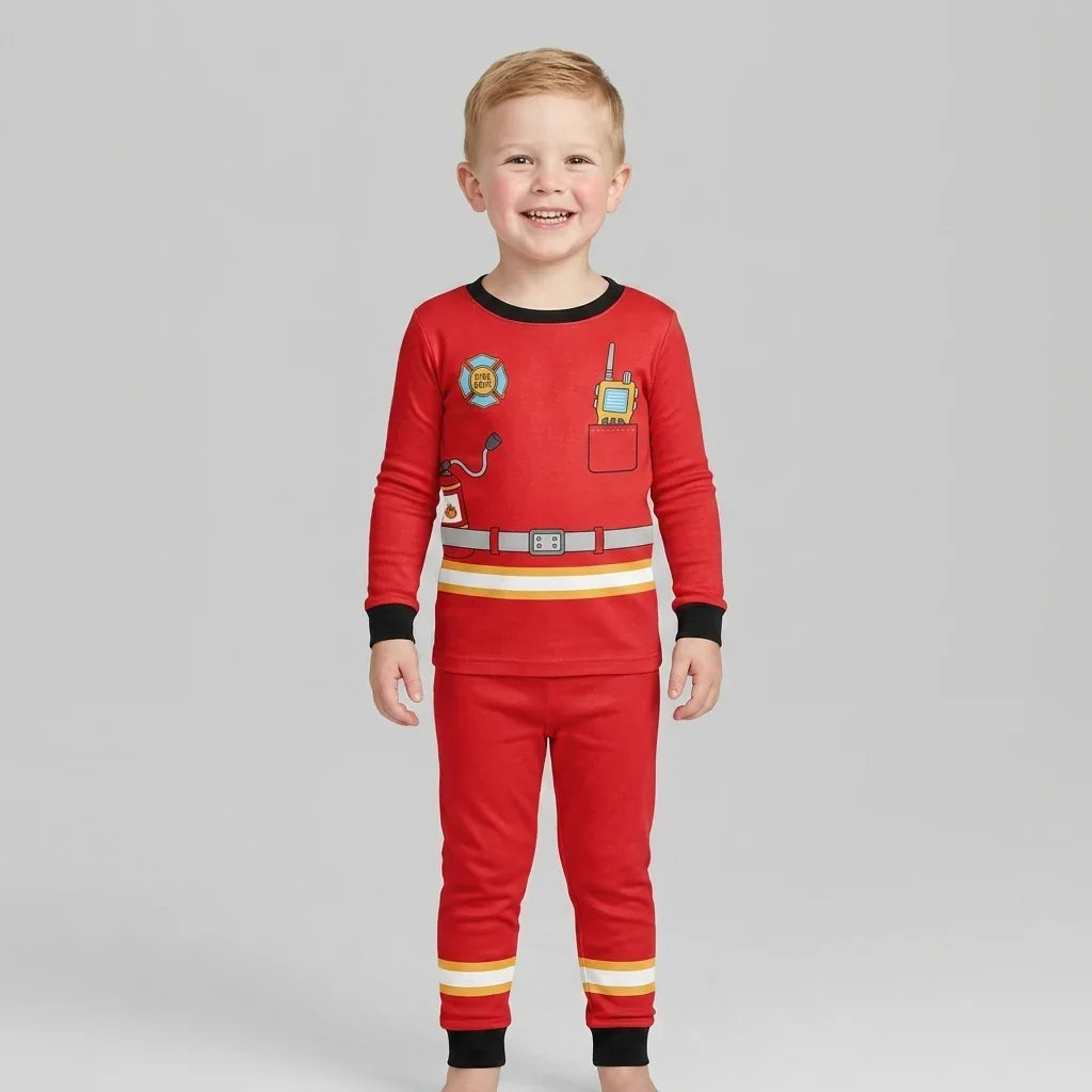 Zweiteiliges Langarm-Pyjama-Set mit Sommerfrüchten