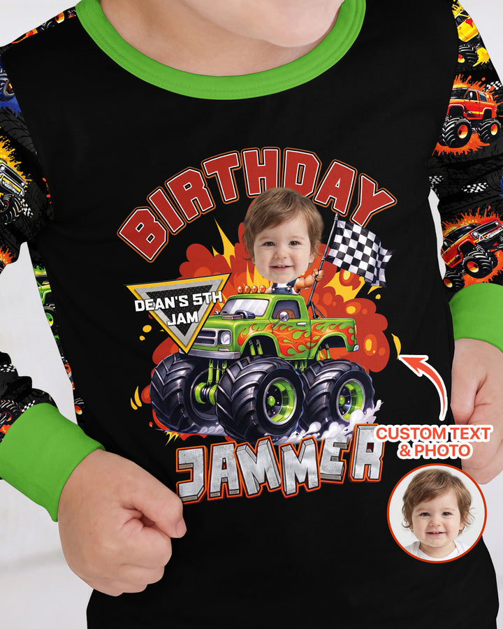 Birthday Truck Rally Bamboo Two Piece Long Sleeve Pajama Set