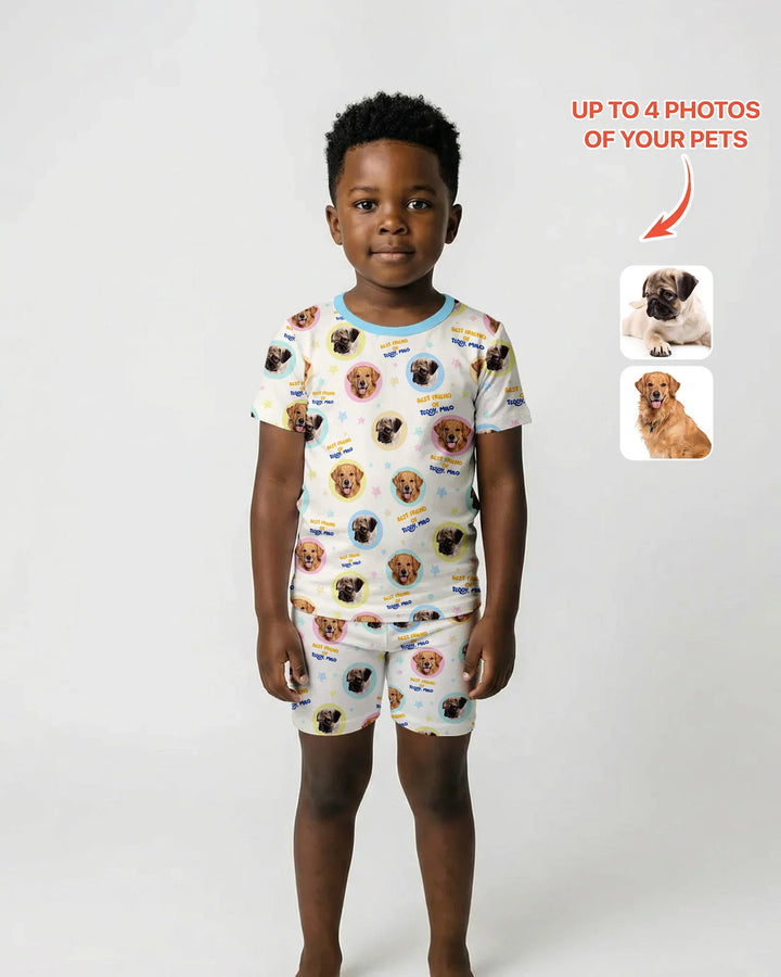 Zweiteiliges Pyjama-Set mit kurzen Ärmeln und Shorts im Sommer-Design