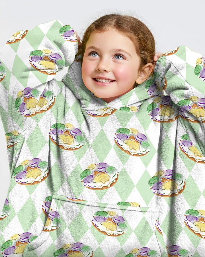 Mardi Gras Donut Tragbarer Bambus-Decken-Hoodie