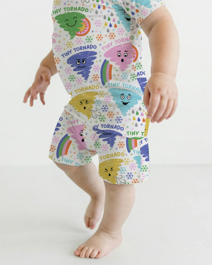 Template Zweiteiliges Pyjama-Set mit kurzen Ärmeln und Shorts