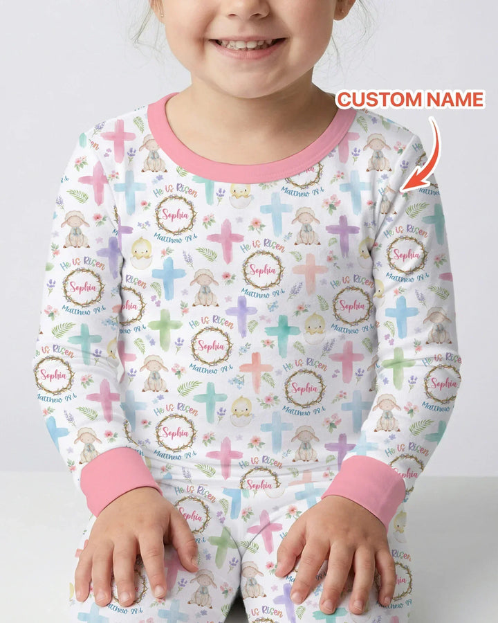 Zweiteiliges Langarm-Pyjama-Set mit Sommerfrüchten