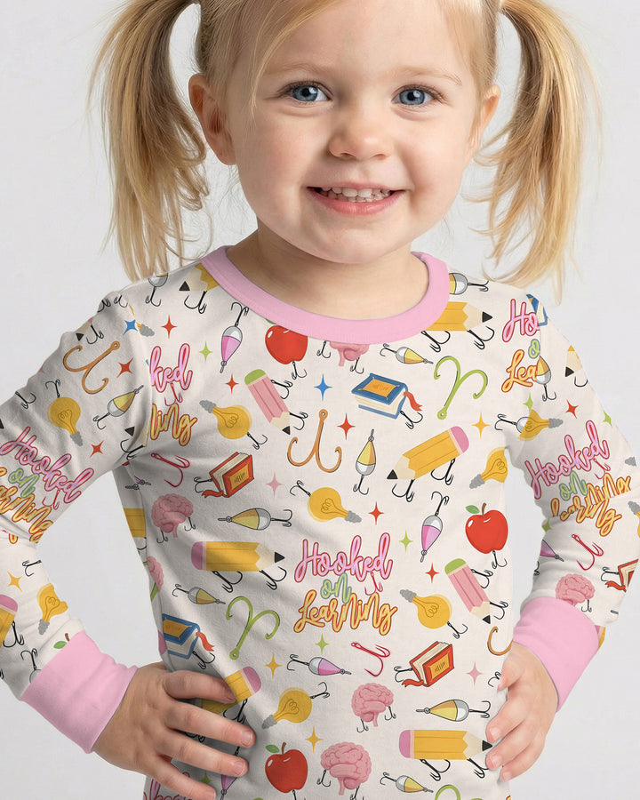 Hooked on Learning Bamboo Two Piece Long Sleeve Pajama Set