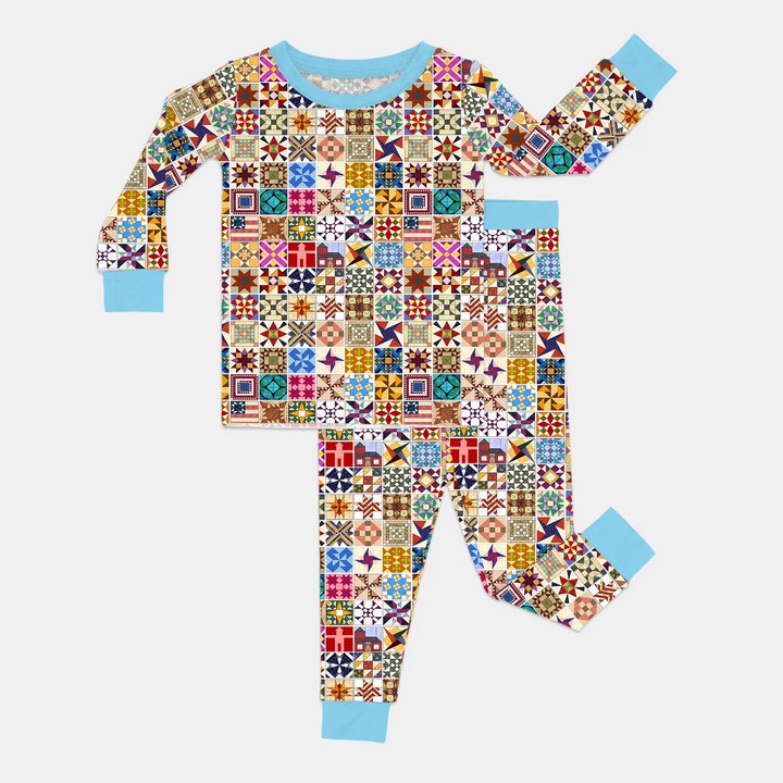 Zweiteiliges Langarm-Pyjama-Set mit Sommerfrüchten