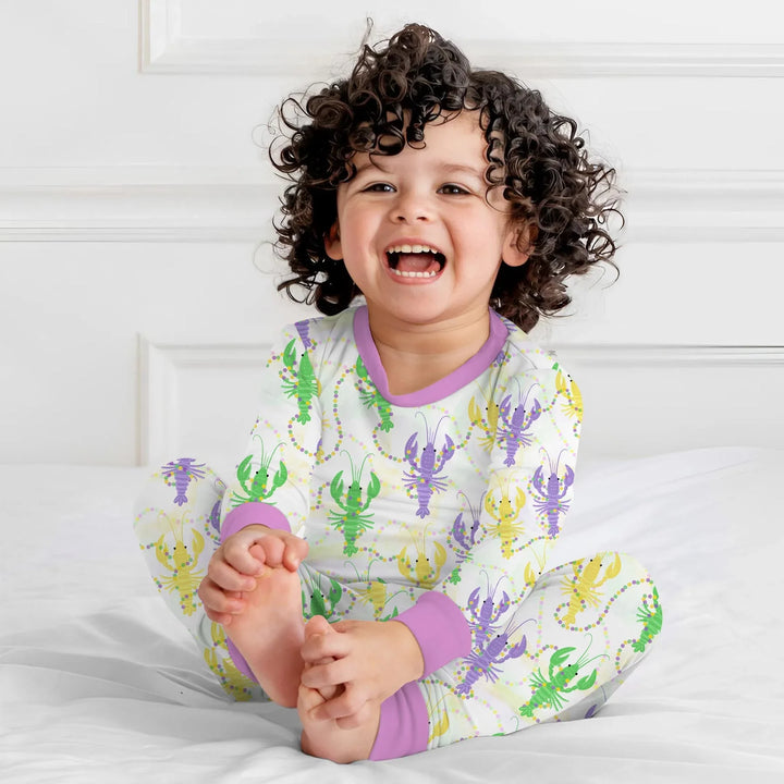 Zweiteiliges Langarm-Pyjama-Set mit Sommerfrüchten