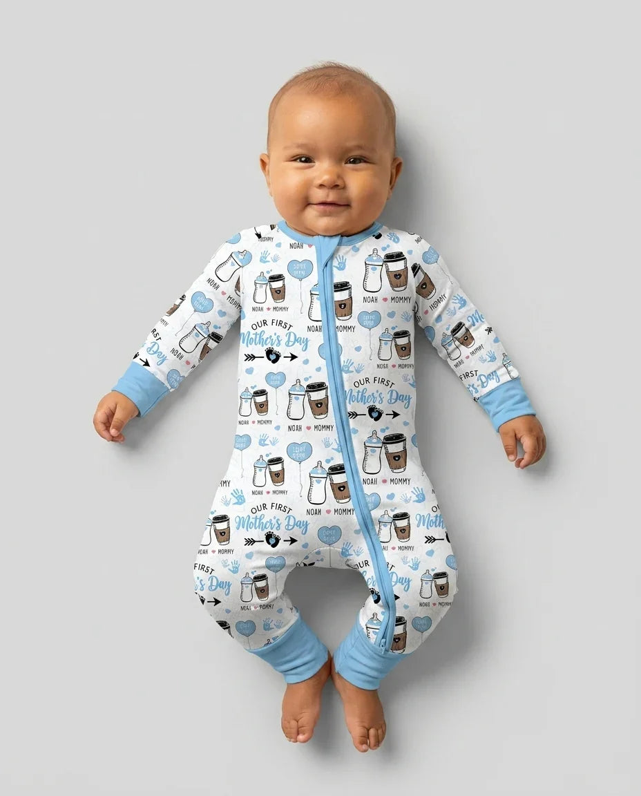 Gerippte Babykleidung mit individuellem Foto - Weich &amp; Skizzenhaft