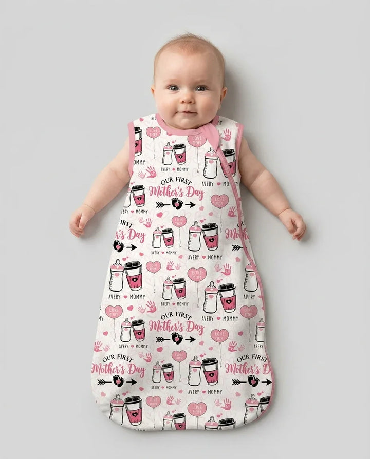 Custom Name First Mother's Day Drink Bamboo Sleep Bag