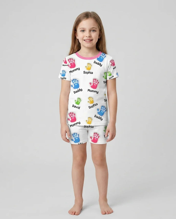 Zweiteiliges Pyjama-Set mit kurzen Ärmeln und Shorts im Sommer-Design