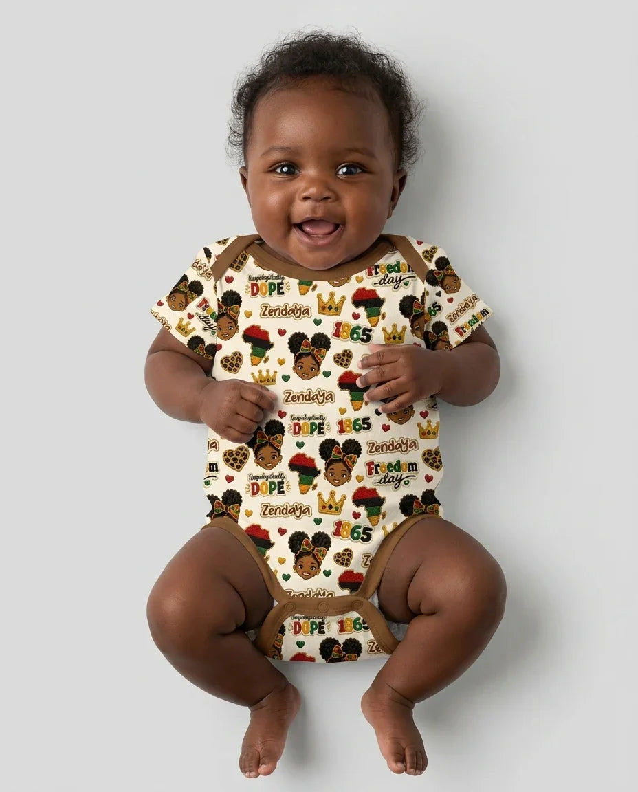 Custom Name Juneteenth Unapologetically Dope Bamboo Bodysuit