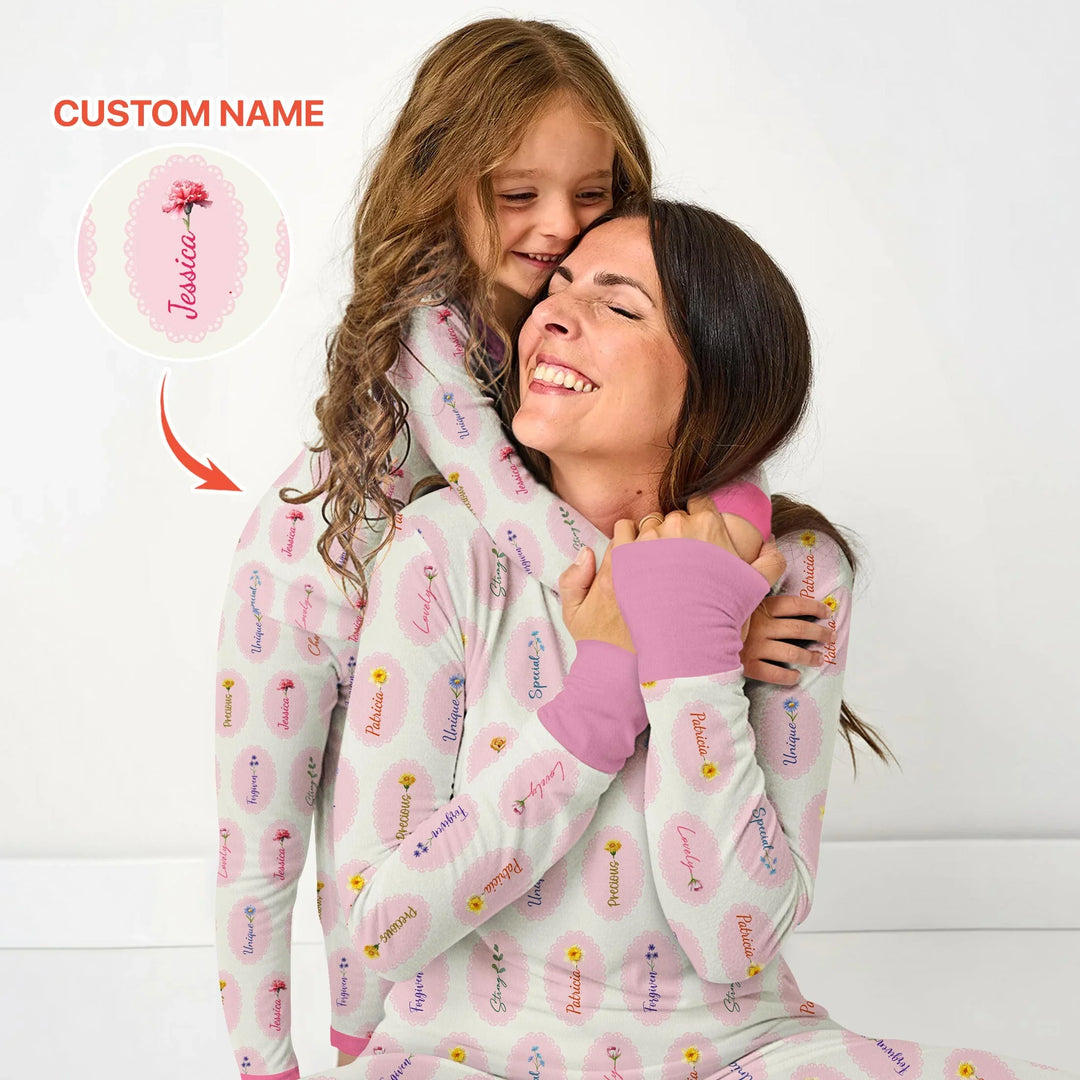 Zweiteiliges Langarm-Pyjama-Set mit Sommerfrüchten