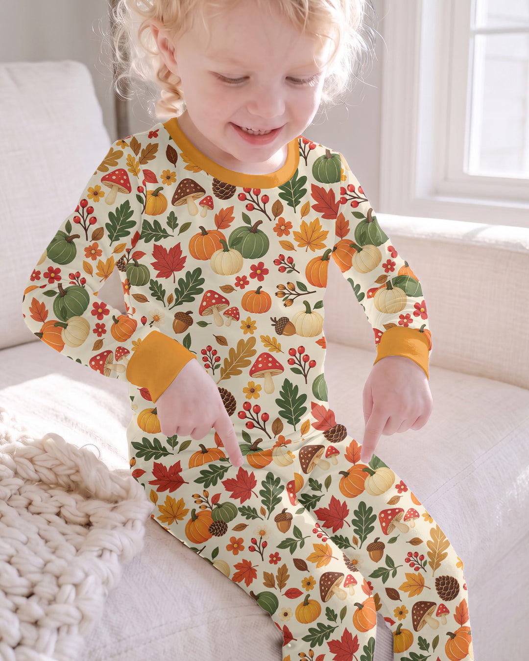 Cozy Forest Fall Bamboo Two Piece Long Sleeve Pajama Set