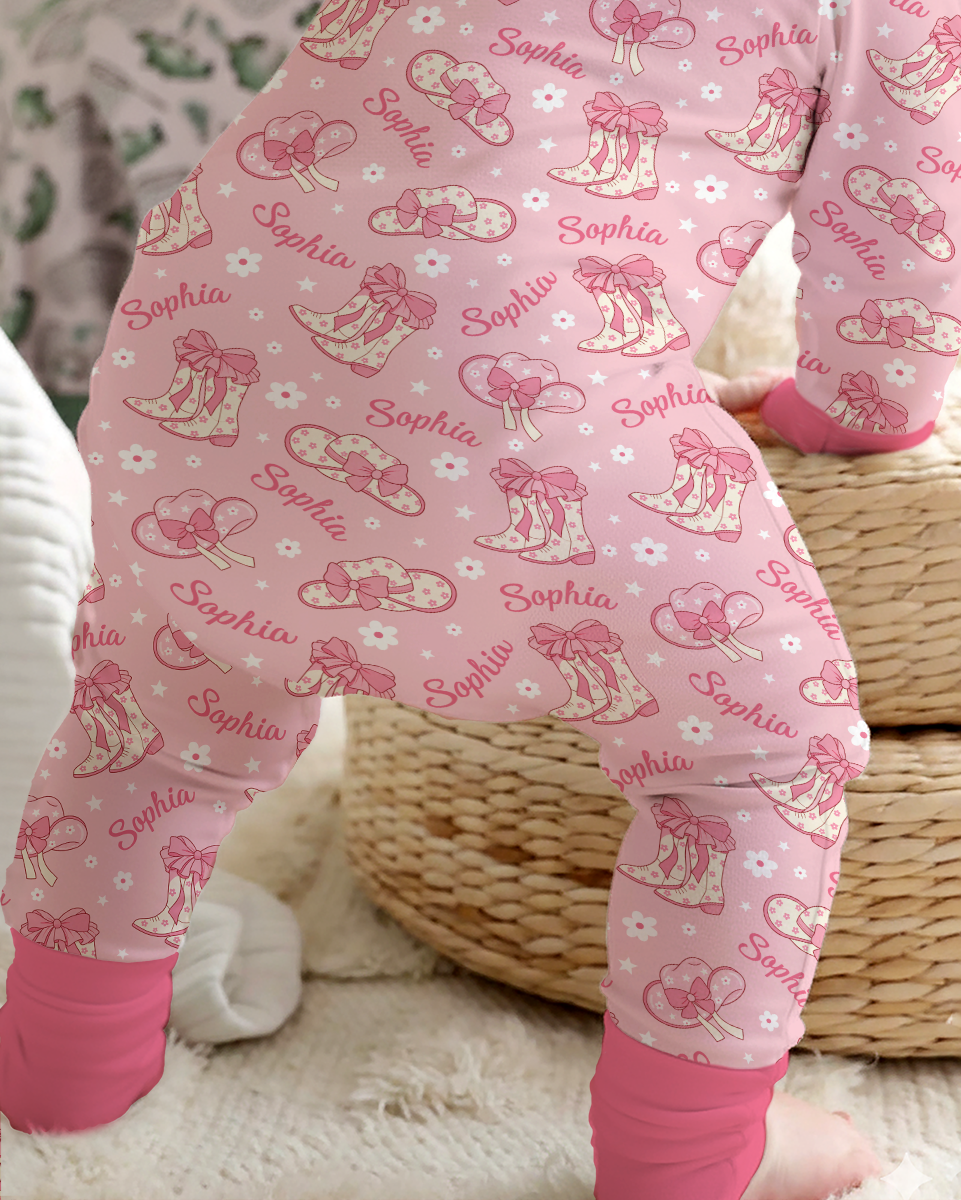 Personalized Family's Little Cowgirl Bamboo Convertible Zippy