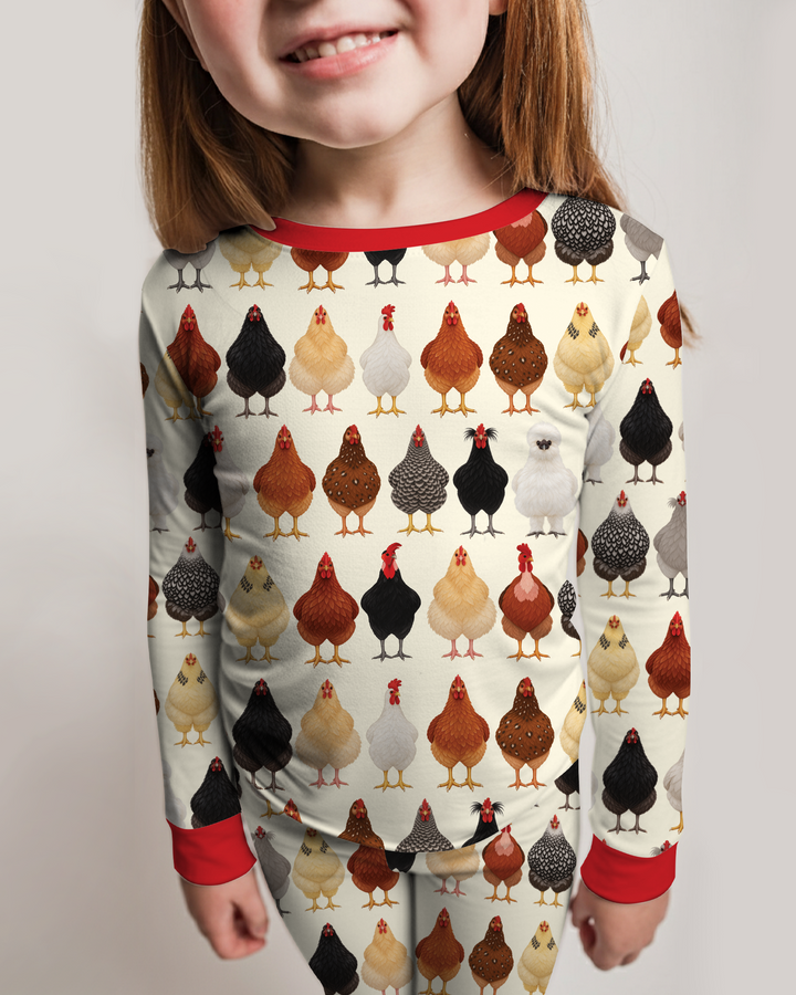 Cluckin' Cute Bamboo Two Piece Long Sleeve Pajama Set