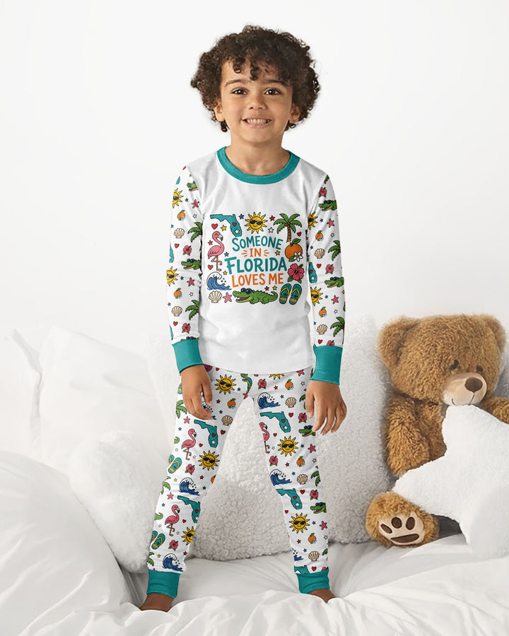 Someone in Florida Loves Me Bamboo Two Piece Long Sleeve Pajama Set - Art