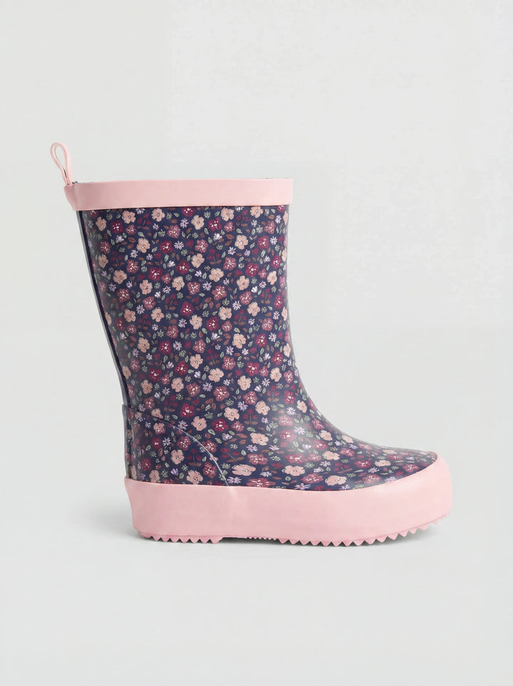 Navy Floral Wellies