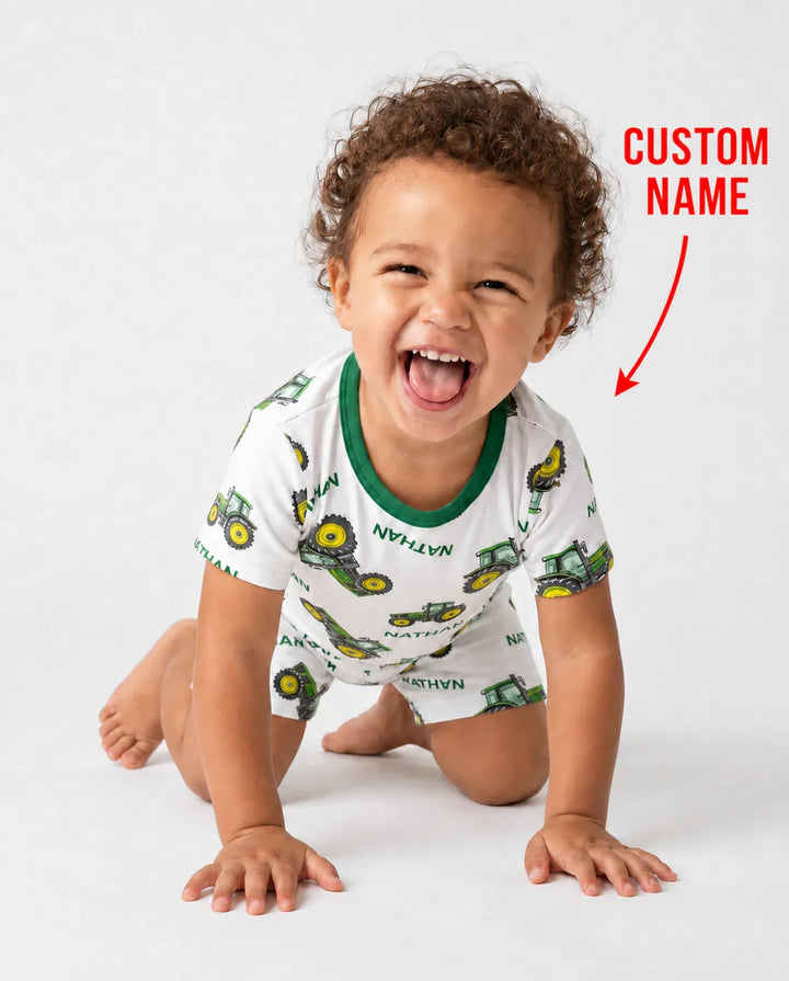 Zweiteiliges Pyjama-Set mit kurzen Ärmeln und Shorts im Sommer-Design