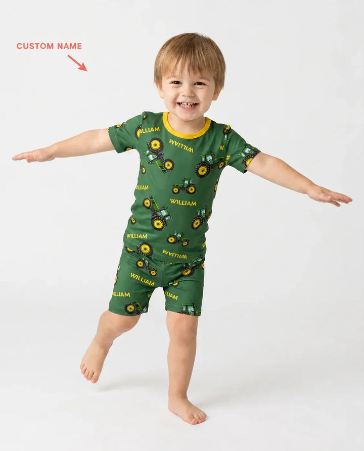 Zweiteiliges Pyjama-Set mit kurzen Ärmeln und Shorts im Sommer-Design